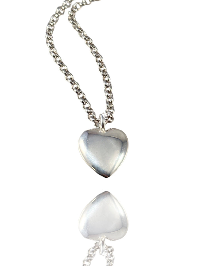 Chunky Medium Sterling Heart Necklace