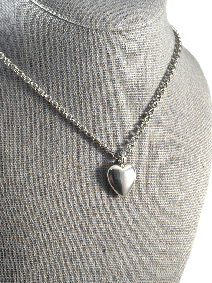 Chunky Medium Sterling Heart Necklace