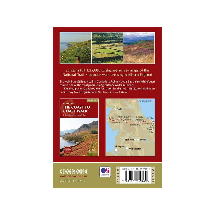 Cicerone Coast to Coast  Walk Topo Route Map Booklet