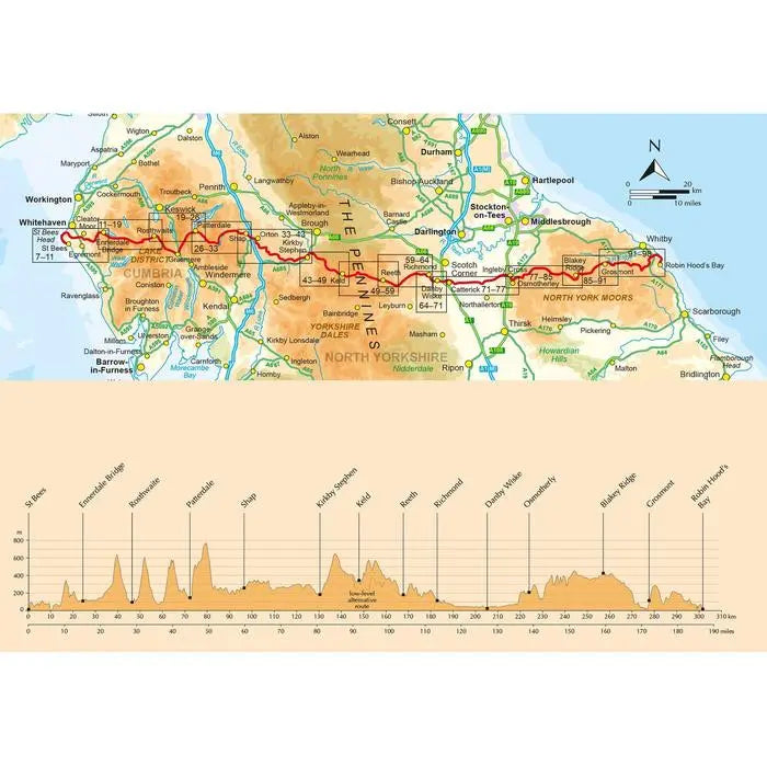 Cicerone Coast to Coast  Walk Topo Route Map Booklet