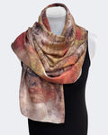 Copper Rust Silk Scarf Tulip Tree Eco Print