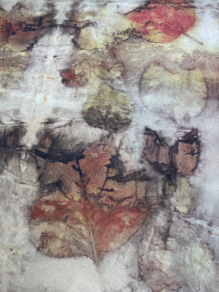 Copper Rust Silk Scarf Tulip Tree Eco Print