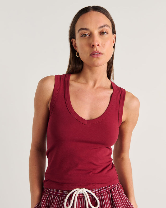 JAG dakota v neck tank burgundy