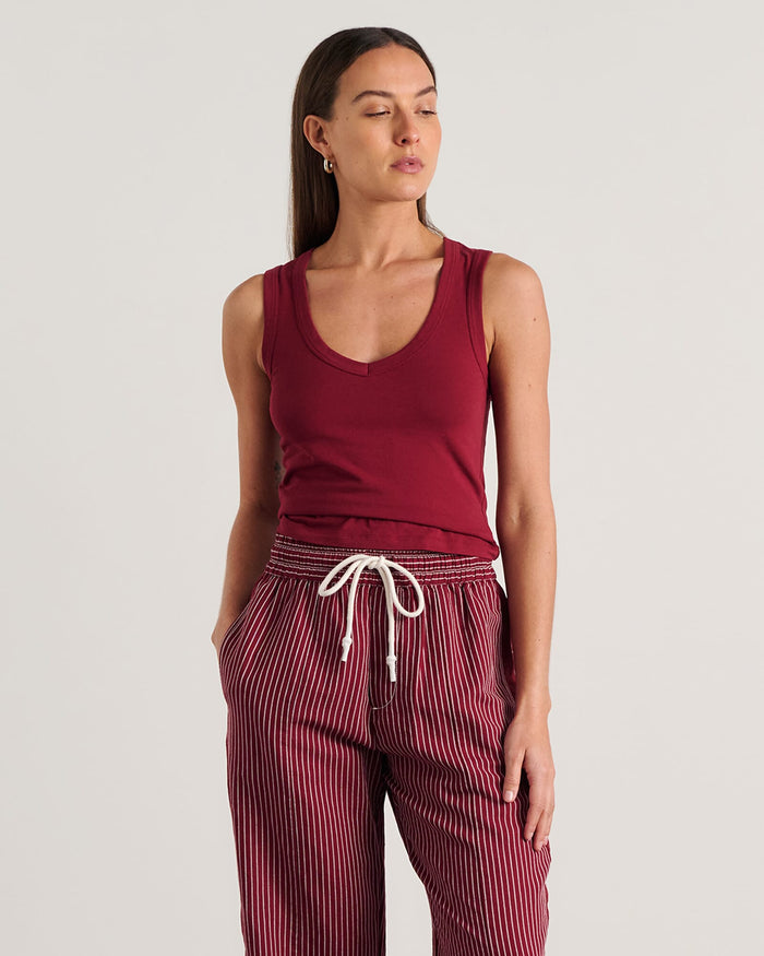 JAG dakota v neck tank burgundy