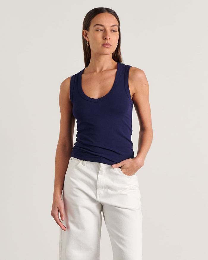 JAG dakota v neck tank navy
