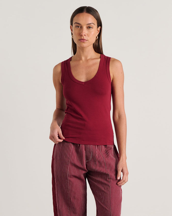 JAG dakota v neck tank burgundy