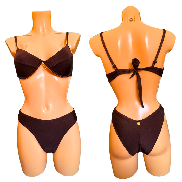 Dark Brown Underwire Bikini Set