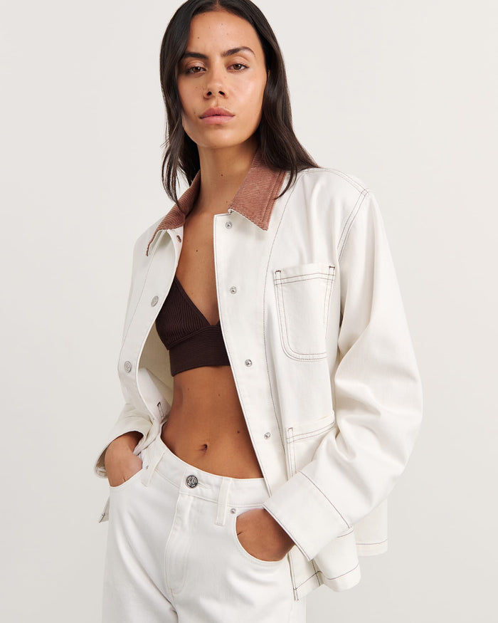 JAG denim barn jacket white