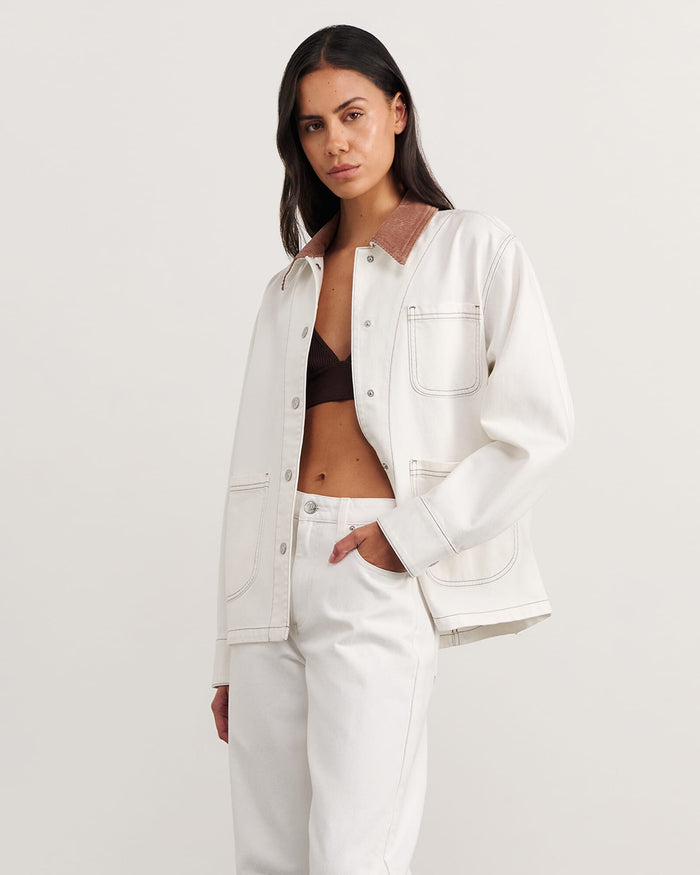JAG denim barn jacket white