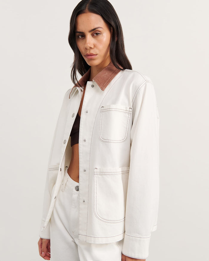 JAG denim barn jacket white