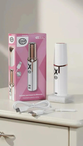 Depiladora Facial Eléctrica Gnp X Recargable Usb. Removedor Portátil Led De Vello Rostro Cejas. Blanco