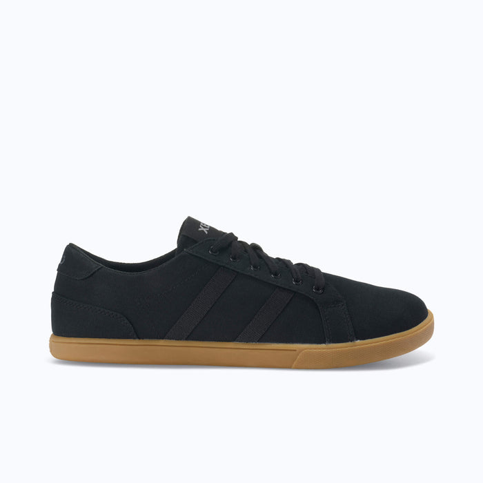 Xero Shoes Dillon Canvas Men Sneaker at Black and Gum with Toe Facing Right