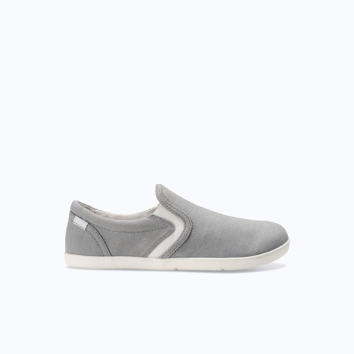 Xero Shoes Dillon Canvas Slip-On Shoe Big Kids in Light Gray with Toe Facing Right