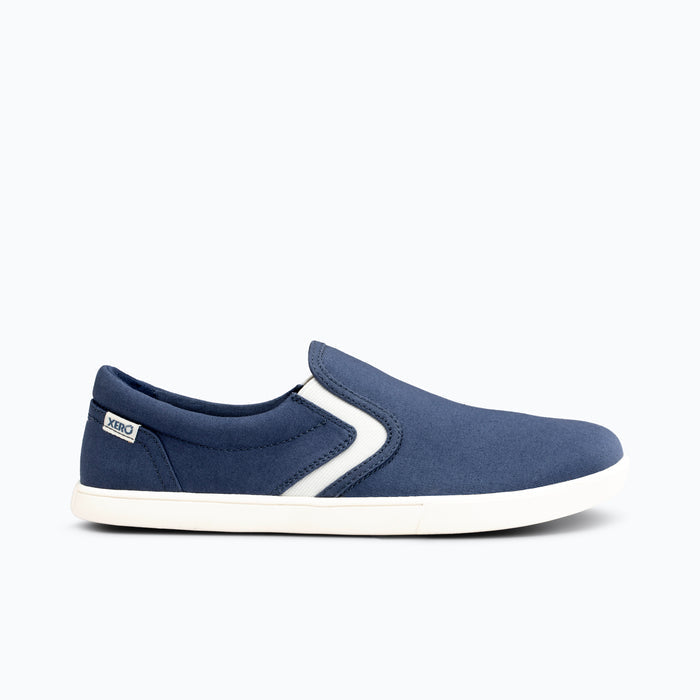 Xero Shoes Dillon Canvas Slip-On Men Sneaker in Vintage Indigo with Toe Facing Right