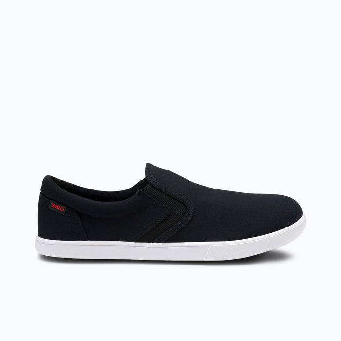 Xero Shoes Dillon Canvas Slip-On Men Sneaker in Black with Toe Facing Right