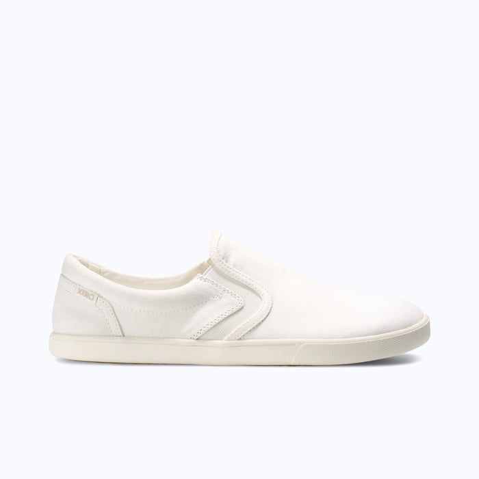 Xero Shoes Dillon Canvas Slip-On Men Sneaker in White with Toe Facing Right