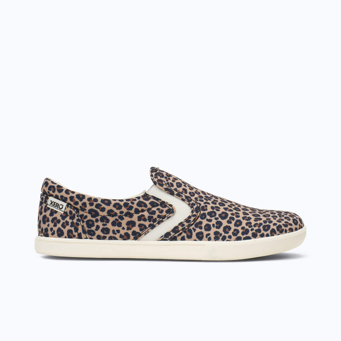 Xero Shoes Dillon Canvas Slip-On Women Sneaker in Leopard with Toe Facing Right