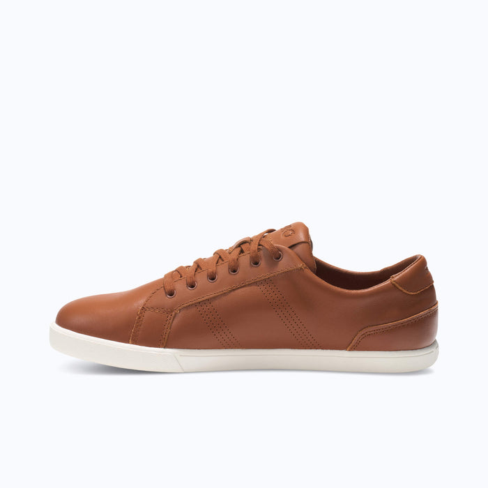Xero Shoes Dillon Leather Men Shoe in Brown with White Sole Toe Facing Left