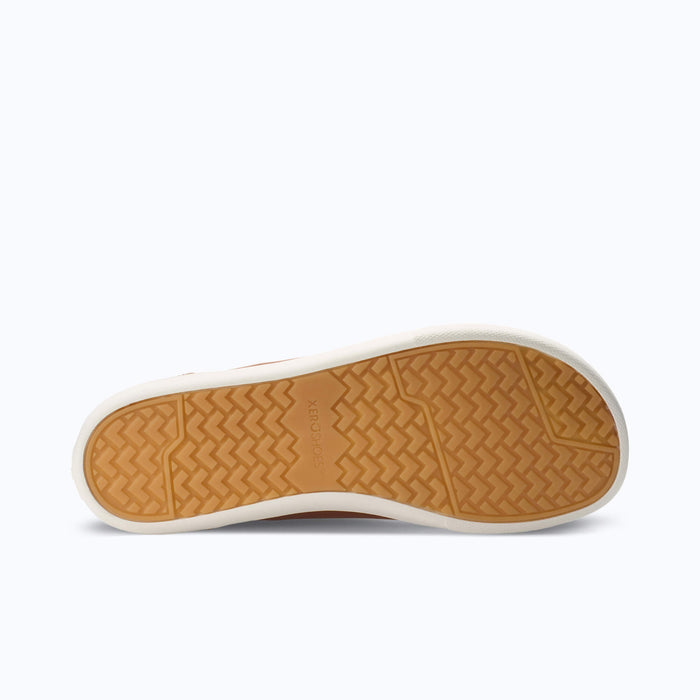Xero Shoes Dillon Leather Men Shoe in Brown Displaying Rubber Outsole Toe Facing Right