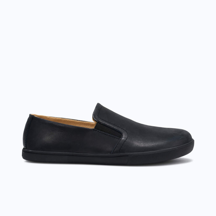 Xero Shoes Dillon Leather Women Loafer in Black with Toe Facing Right