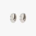 Dome With Stone Hoop Earrings