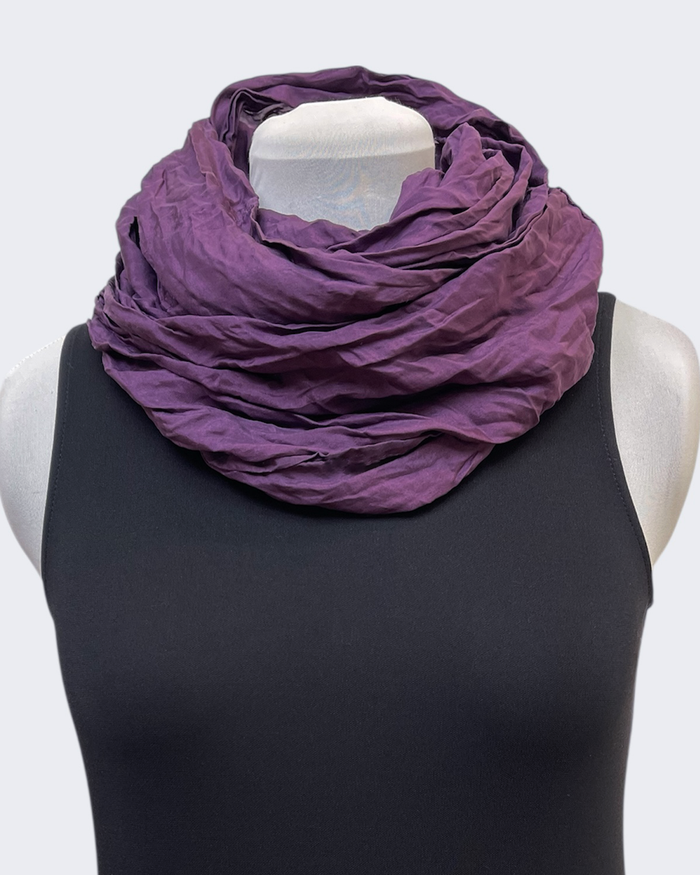 Eggplant Habotai Silk Infinity Scarf 88 Inch Loop