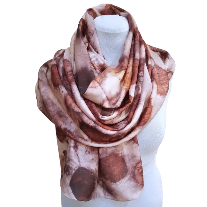 Eggplant Purple Eco Print Silk Scarf Natural Dye | Engayla