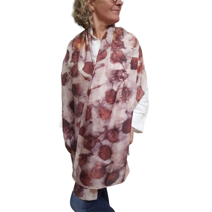 Eggplant Purple Eco Print Silk Scarf Natural Dye | Engayla