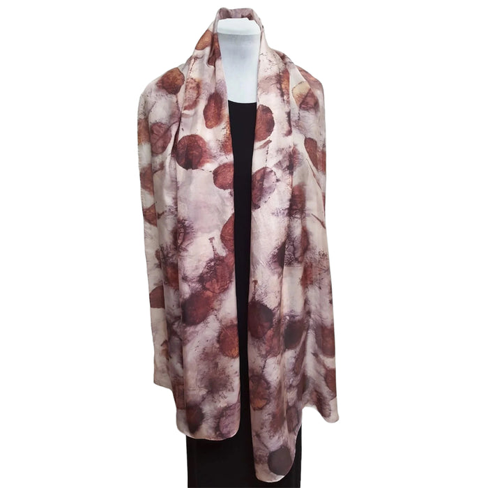 Eggplant Purple Eco Print Silk Scarf Natural Dye | Engayla