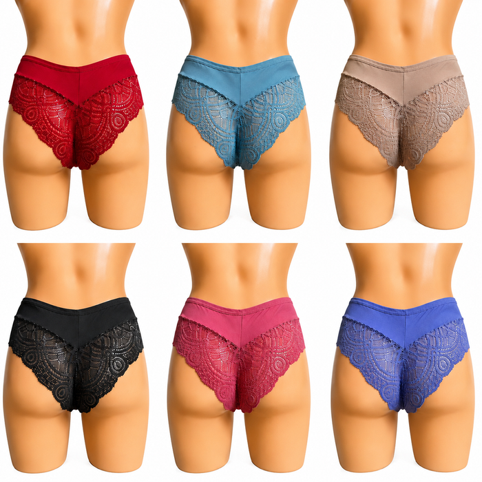 Elegant Floral Lace Panty – Soft Microfiber Comfort | Medium