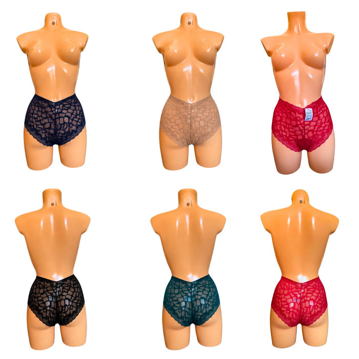 Elegant High Waist Lace Briefs – Soft Stretch Lace