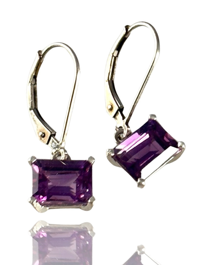 Faceted Amethyst Gemstone Earrings