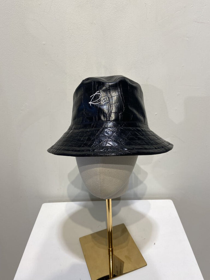 Faux Croc Leather Bucket Hat