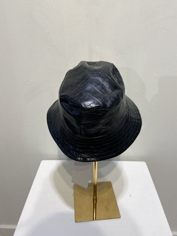Faux Croc Leather Bucket Hat