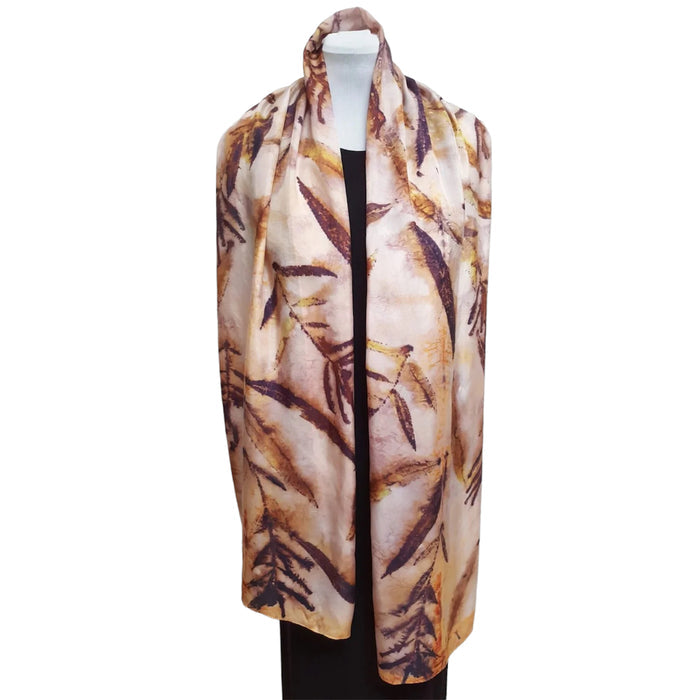 Scarf with leaf pattern on a white background