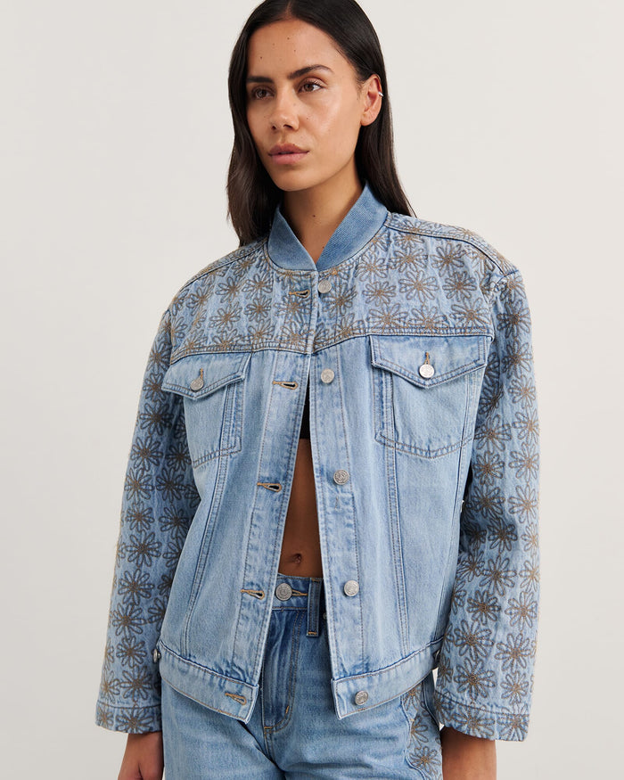 JAG fleur bomber jacket midbluewash