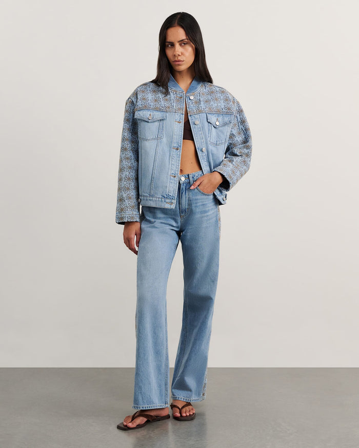 JAG fleur bomber jacket midbluewash
