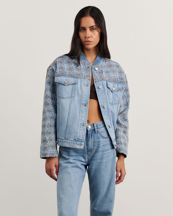 JAG fleur bomber jacket midbluewash