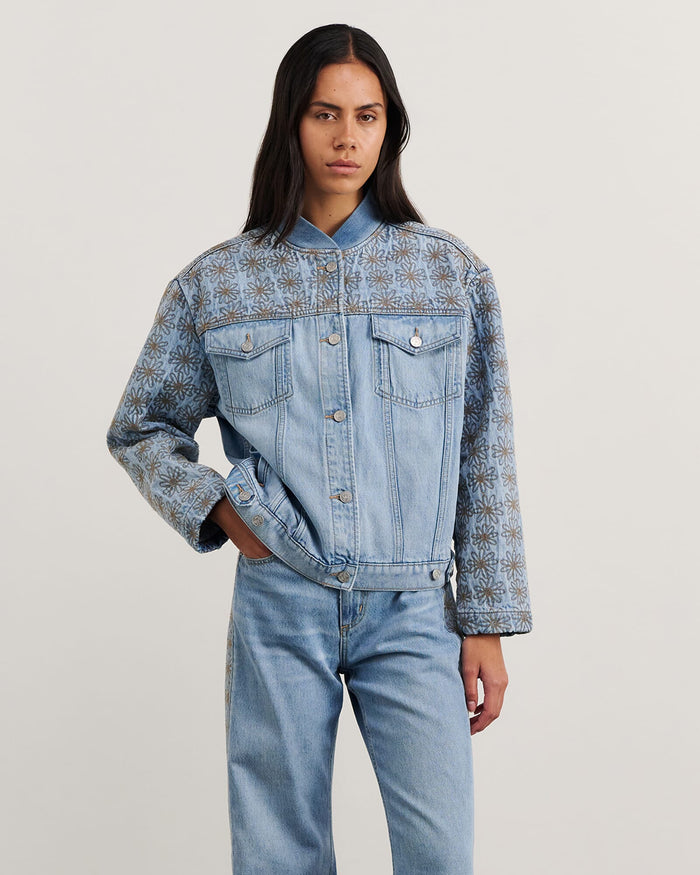 JAG fleur bomber jacket midbluewash