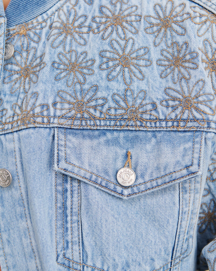 JAG fleur bomber jacket midbluewash
