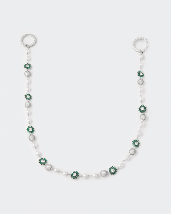 DARKAI Flowers & Pearl Wallet Chain