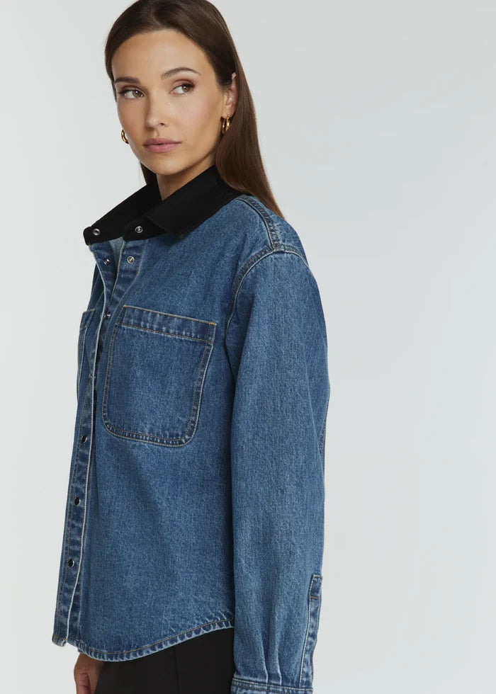 Gianna Denim Shirt- Indigo Blue by 7Diamonds