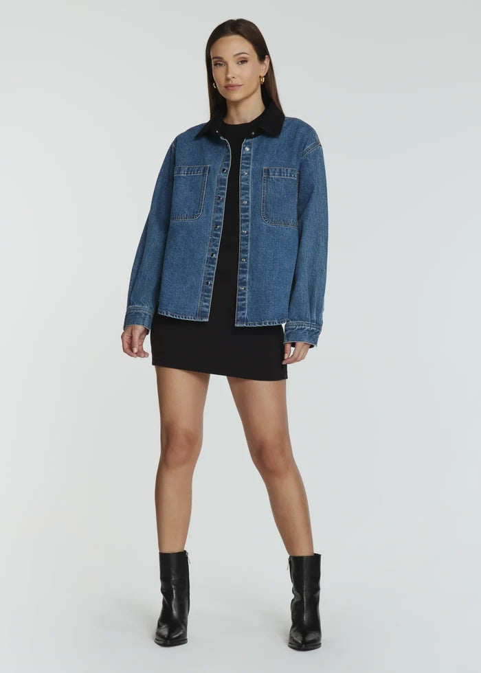 Gianna Denim Shirt- Indigo Blue by 7Diamonds