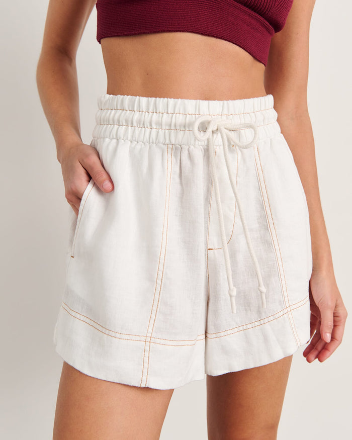 JAG gigi linen pull on short white