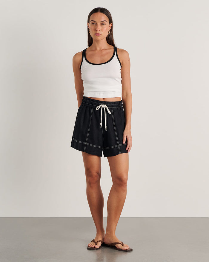 JAG gigi linen pull on short black