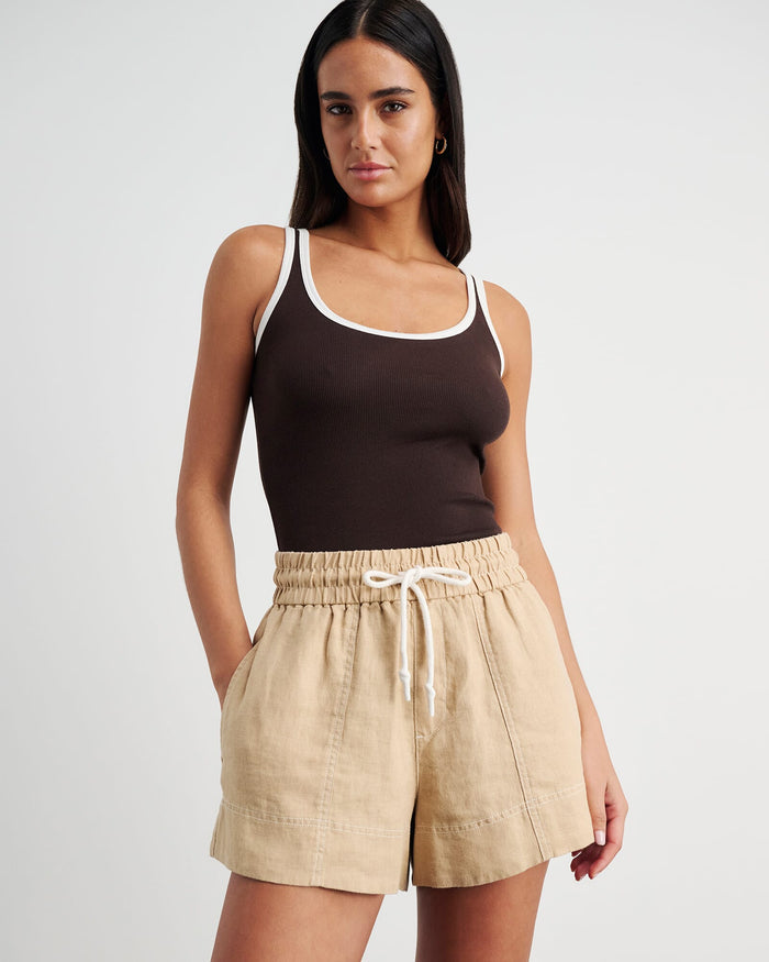 JAG gigi linen pull on short sand