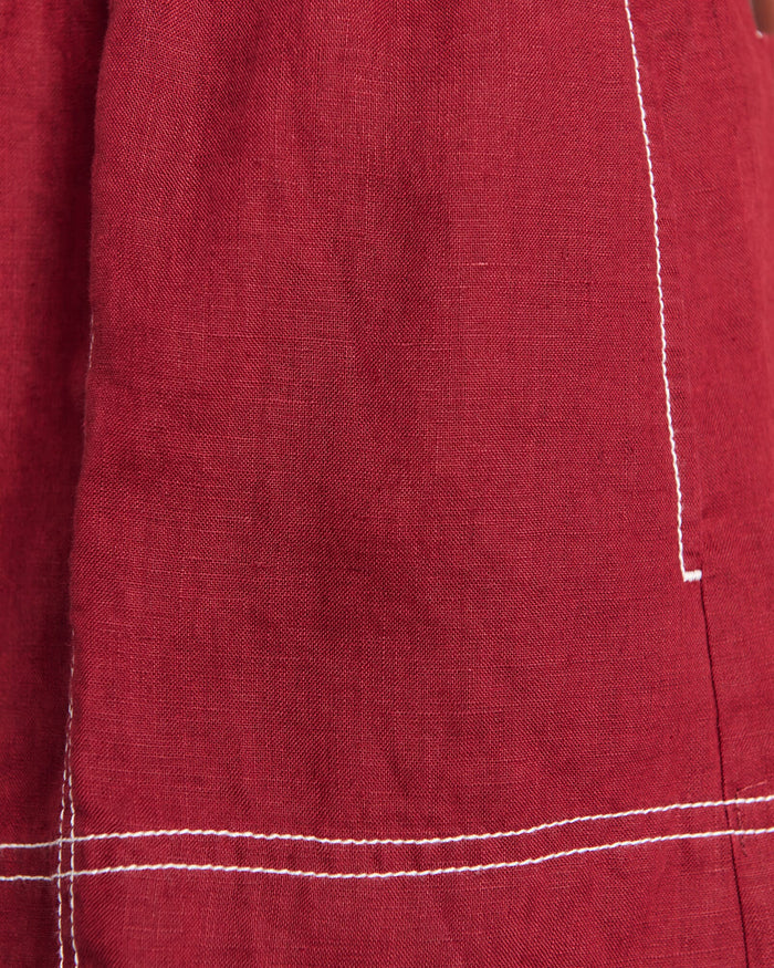 JAG gigi linen pull on short burgundy