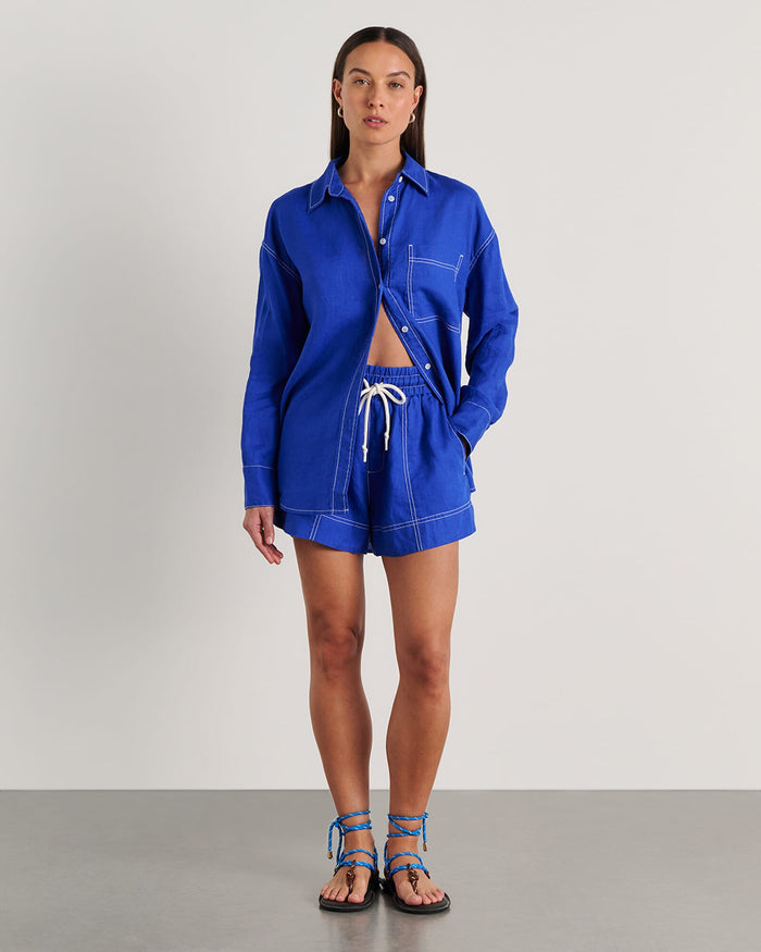 JAG gigi linen relaxed shirt cobalt