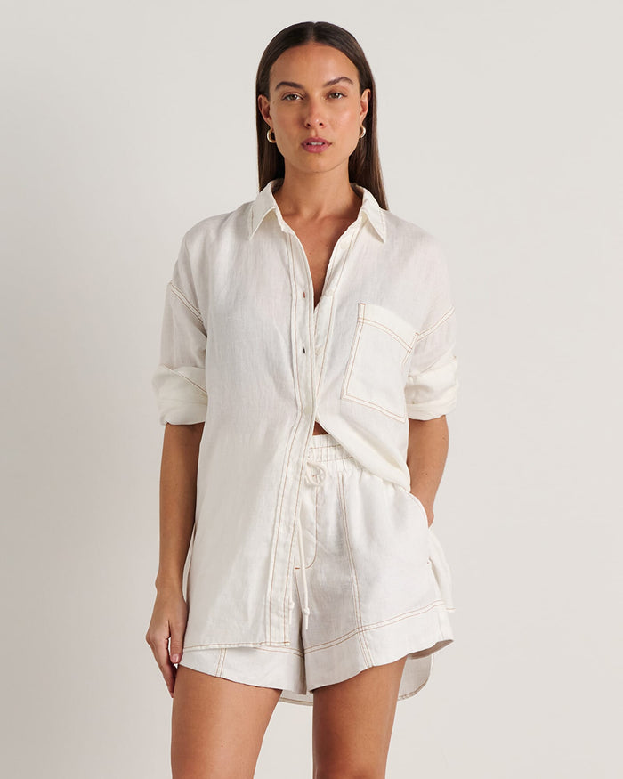 JAG gigi linen relaxed shirt white