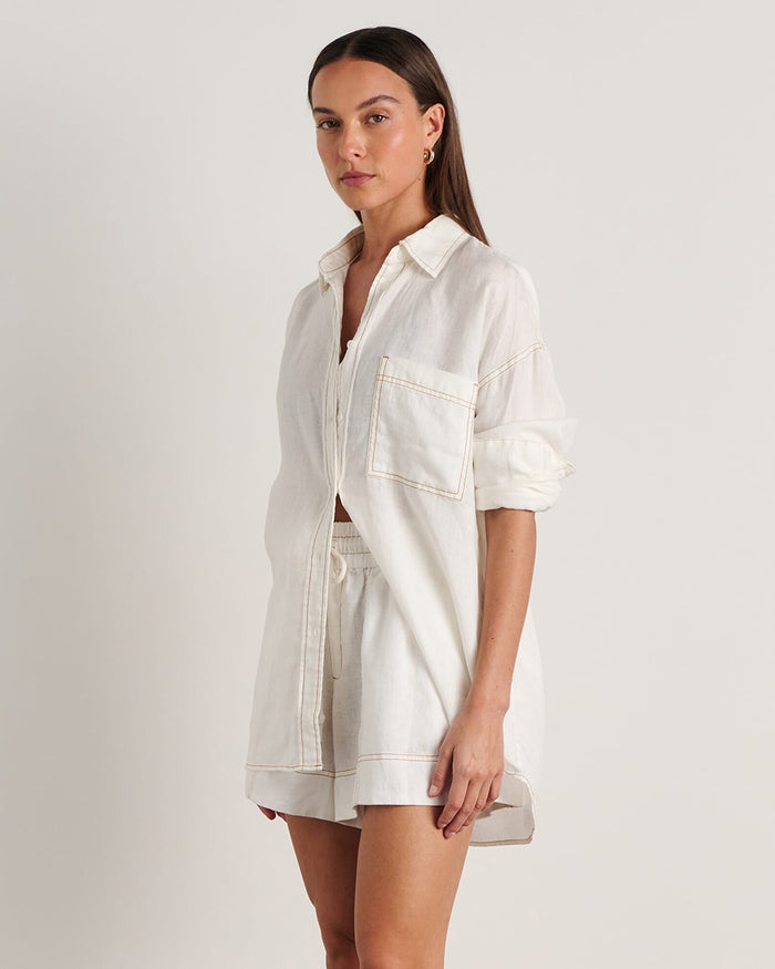 JAG gigi linen relaxed shirt white